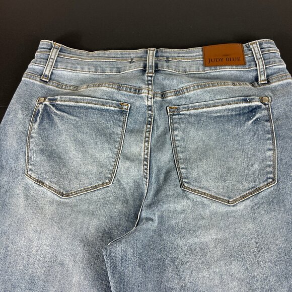 Judy Blue Jeans Women's 34x23* Wide Leg Crop High Rise Blue Stretch Denim Tag 32 - Picture 10 of 16